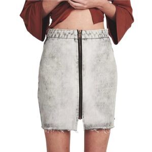 One Teaspoon Vixen high waist grey acid-wash denim skirt Harley 25 XS NEW